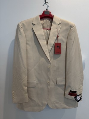 Mazari Men s Performance Stretch Paris Suit With Vest Size R42/W36 - Tan $395