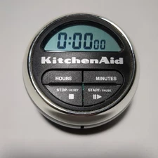 KitchenAid Digital Timer Black and Chrome - TESTED & WORKS! Battery Operated