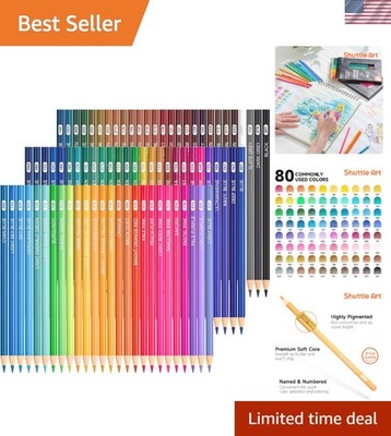 80 Unique Soft Core Colored Pencils for Artists & Adult Coloring Enthusiasts