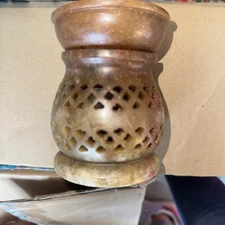 Oil Diffuser - Natural Soapstone Oil Burner Jali 4"