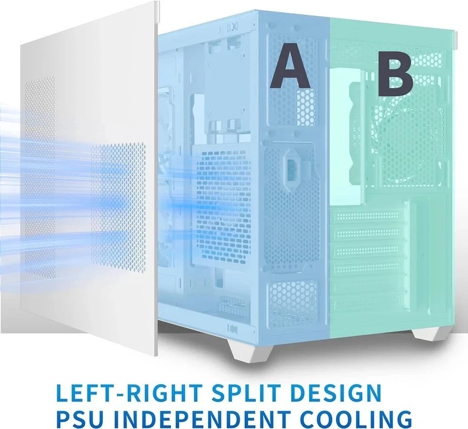 ATX PC Case, 6 PWM ARGB Fans Pre-Installed, 360MM RAD Support, Type-C Gaming PC - Image 3 of 4