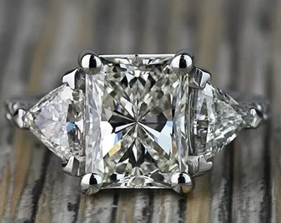 5,00 ct Radiant Cut IGI-zertifizierter im Labor gezüchteter Diamant Ehering 1...