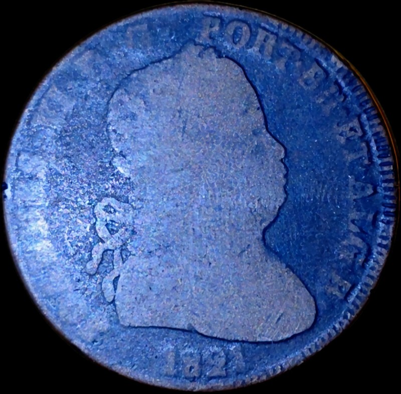 Portugal 1821 Copper Coin Bust Portrait Coat of Arms 40 Reis
