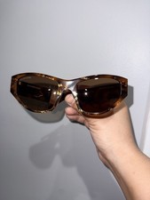NEW WITHOUT CASE BALENCIAGA BB0097S 003 BROWN WOMEN SUNGLASSES L