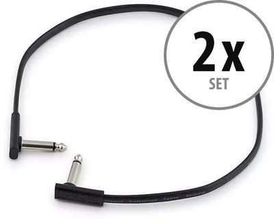 RockBoard Flat Patch Kabel 45 cm Mono 2x Set 6,3mm Mono Klinke Winkelstecker