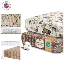 2 Pack Fitted Baby Boy Crib Sheets for Standard Crib Mattress - Ultra-Soft C...