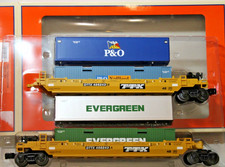 LIONEL O Scale 6-29695 Maxi Stack Pair DTTX 456243 A&B EVERGREEN P&O INTERMODAL