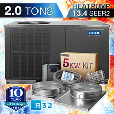 ACiQ 2 Ton Heat Pump Package Unit Central Air AC System 5kW Kit, R32 Horizontal