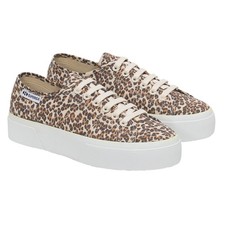 Image of Superga Womens/Ladies 3740 Leggera Leopard Print Platform Tr6.5 UK Leopard/Avori