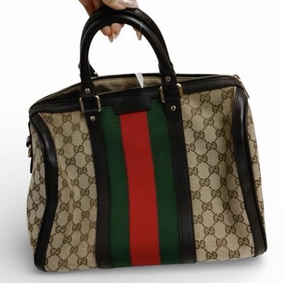 Gucci Vintage GG Canvas Sherry Line Boston Bag | eBay