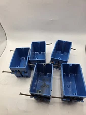 Lot of 5 Switch & Outlet Gang Box Blue B118A CARLON 18 CU IN VOL