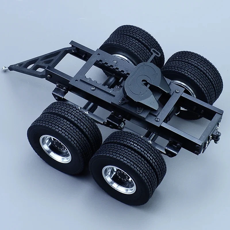 Metal 2 Axles Trailer Traction Fifth-wheel 1:14 For Tamiya RC Truck SCANIA 770S - Image 3 of 4
