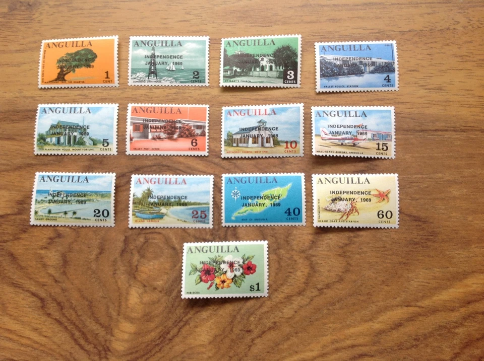 Anguilla  Over Printed  1969  Independance Stamps MH. Free UK Postage - Image 3 of 3