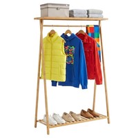 KleiderstäNder GarderobenstäNder Kleiderstange Flur-Garderobe Schuhablage Bambus