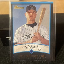 2001 MATT HOLIDAY BOWMAN MLB #385 PROSPECT ROOKIE RC CARD COLORADO ROCKIES. rookie card picture