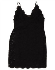 ZARA Womens Slip Dress UK 14 Large Black Polyamide BD06