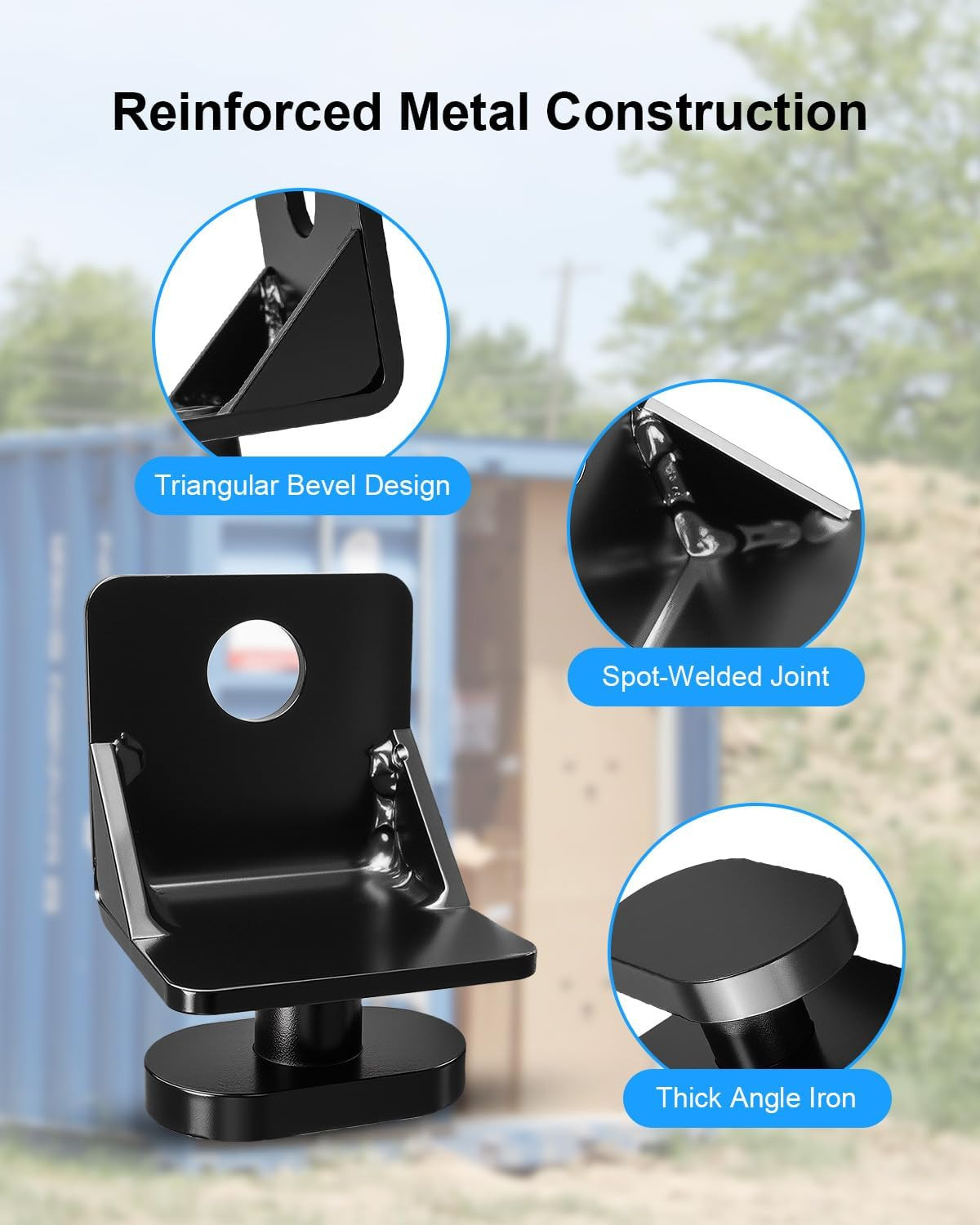 Shipping Container Anchors 4 Pack, Full Bevel Triangular Design, Heavy Duty Stee