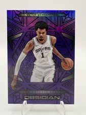 2024-25 Panini Obsidian #59 Victor Wembanyama Electric Etch Purple Flood #/75