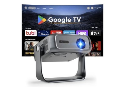 Google TV Filmstrip Projector Gray w/ Google TV Interface Home Theater Projector