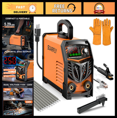 250A ARC Welding Machine, Dual Voltage 110V/220V, Portable IGBT Welder, LED Disp