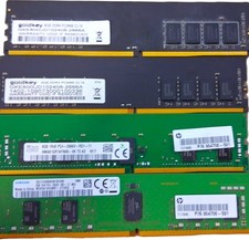 Lot of 4 Mixed Brand 8GB DDR4 PC4 2666A / 2666V Desktop RAM Modules  See Photos