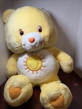 Vintage 2002 Care Bears Funshine Bear Yellow Plush Stuffed Animal 25  