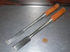 Ancien burin japonais nomi 2 set fabriqué par forgeron / outil à main marteau...