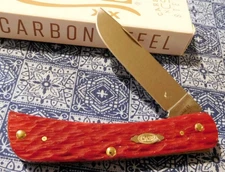 CASE XX 31945 SODBUSTER JR POCKETKNIFE JIGGED DARK RED BONE CARBON STEEL 6137 CS