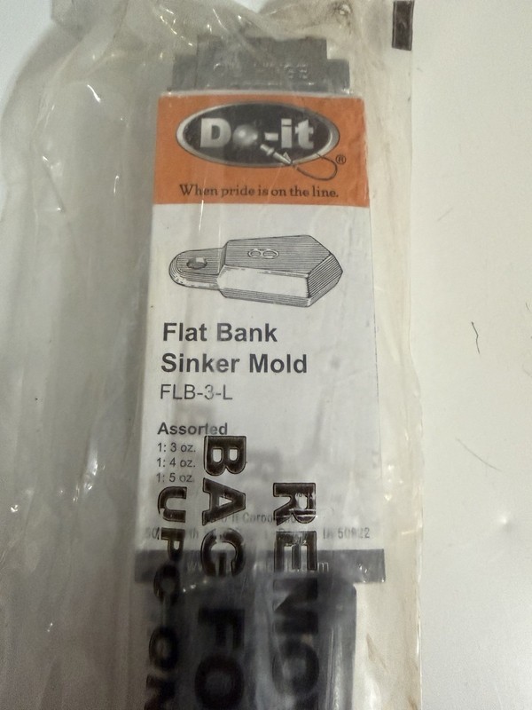 Do-It FLB-3-L Flat Bank Sinker Mold Aluminum Assorted 3 4 5 oz 3356