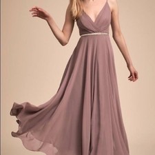  Anthropologie BHLDN Eva Violet Purple Spaghetti Strap Bridesmaid Dress Small