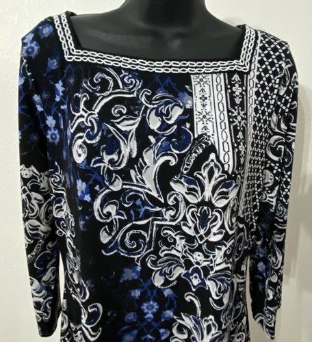 White House/Black Market Size M Artsy Mini Tunic Dress 3/4 Sleeve - Bild 2 von 11