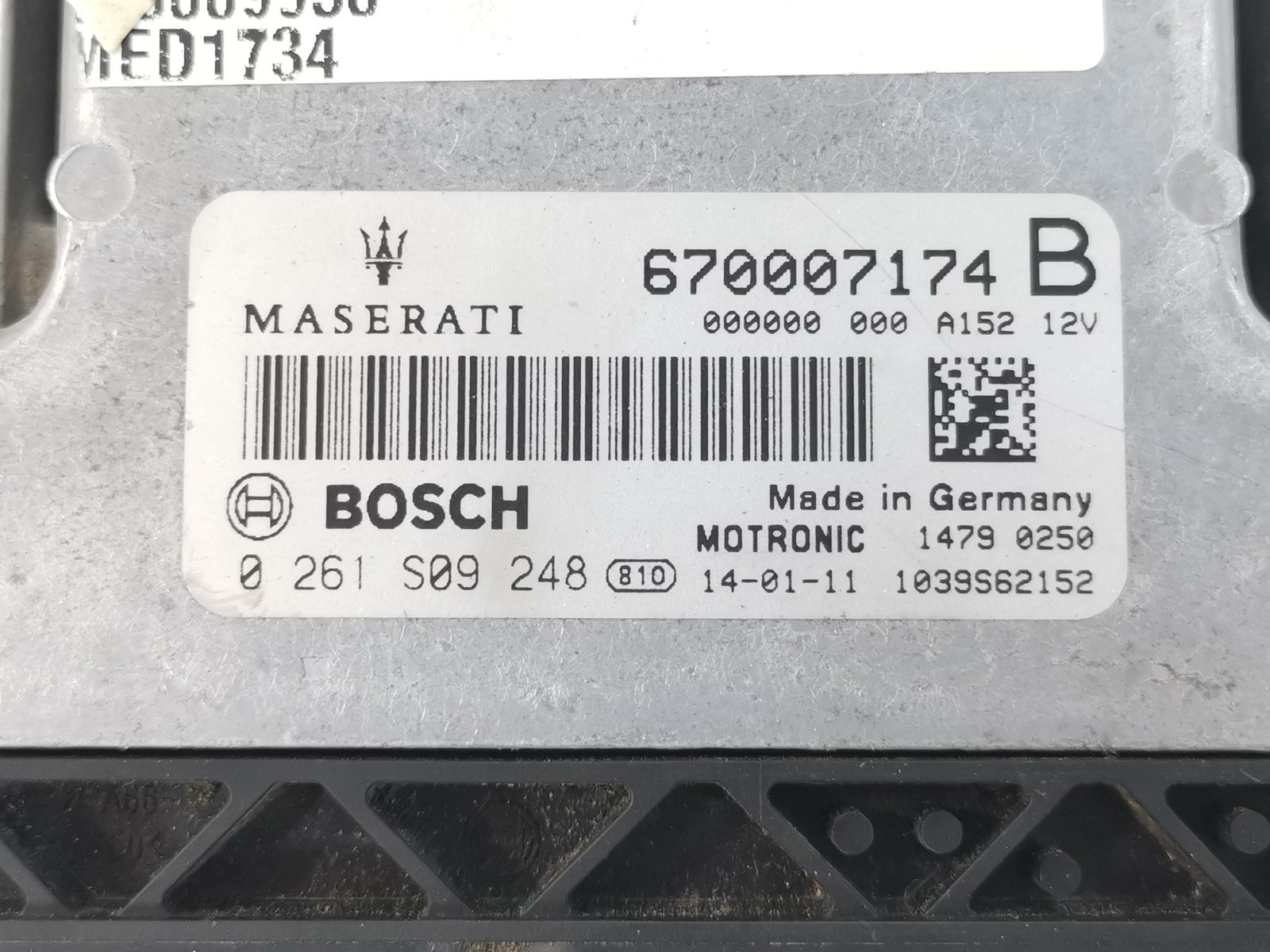 Maserati Ghibli S 3.0 Q4 2014 Engine Control Unit Module ECU 670007174 OEM