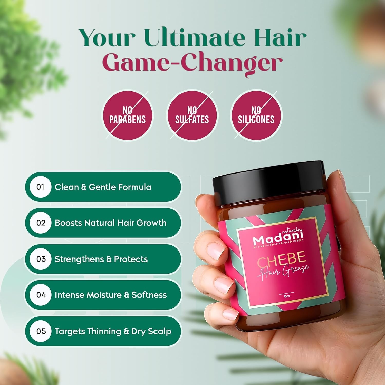 Chebe Hair Growth Grease with Rosemary Oil, Hair Thinning And Hairloss