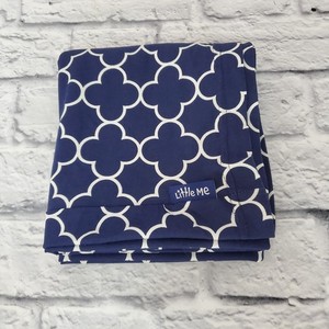Little Me Scarf Nursing Cover Cotton Blend Multipurpose Navy Quatrefoil Design