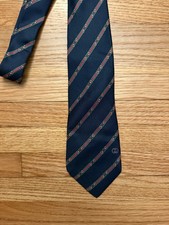 Vintage Gucci Silk Tie GG Navy Red Green Made In Italy 74x3.25 70s 80s Horsebit