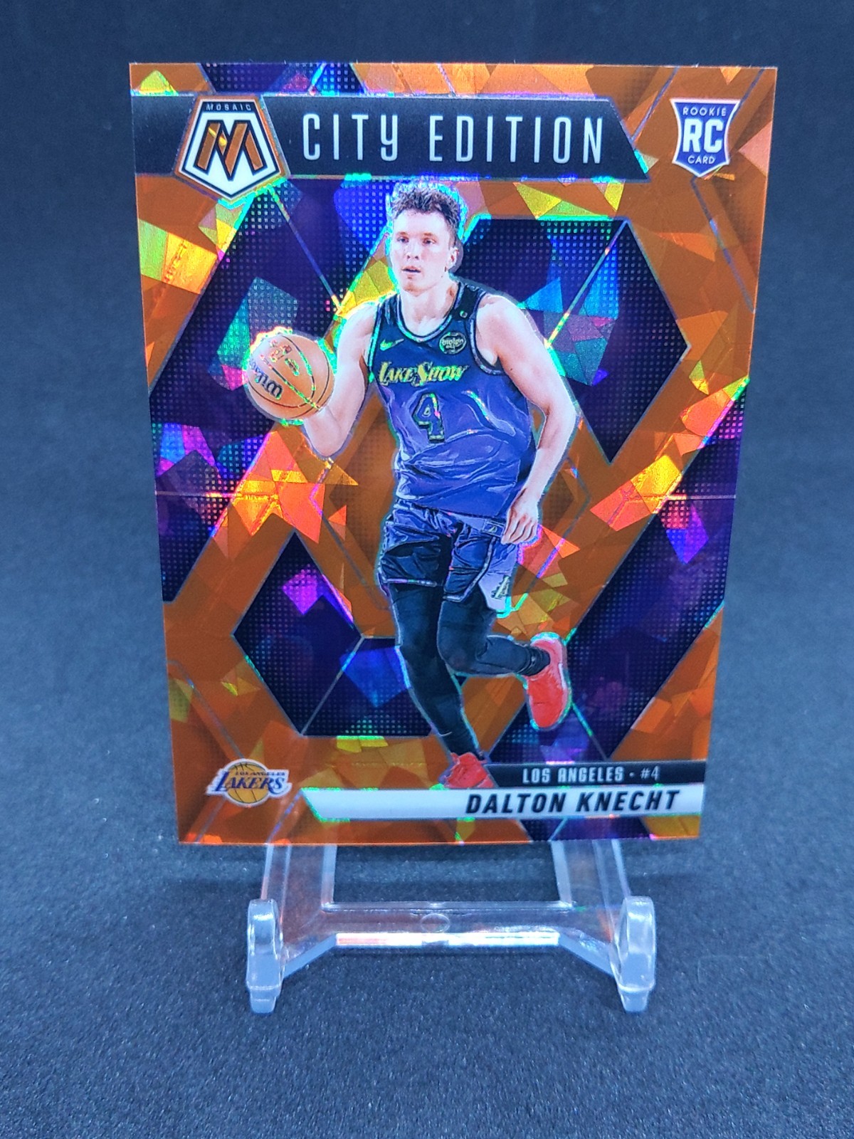2024-25 16/49!! Dalton Knecht Mosaic Orange Cracked Ice Rookie City Edition