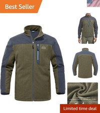 Men's Lightweight Fleece Jacket, Full Zip, 5 Pockets for Outdoor Adventure