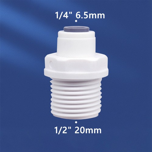 1/4" 3/8" Push Fit Connector Adapter Valve RO Fridge Water Filter Quick Fittings - Afbeelding 53 van 92