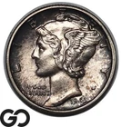 1943-D Mercury Dime, Full Split Bands, Solid Gem BU+ FSB, Nice Toning