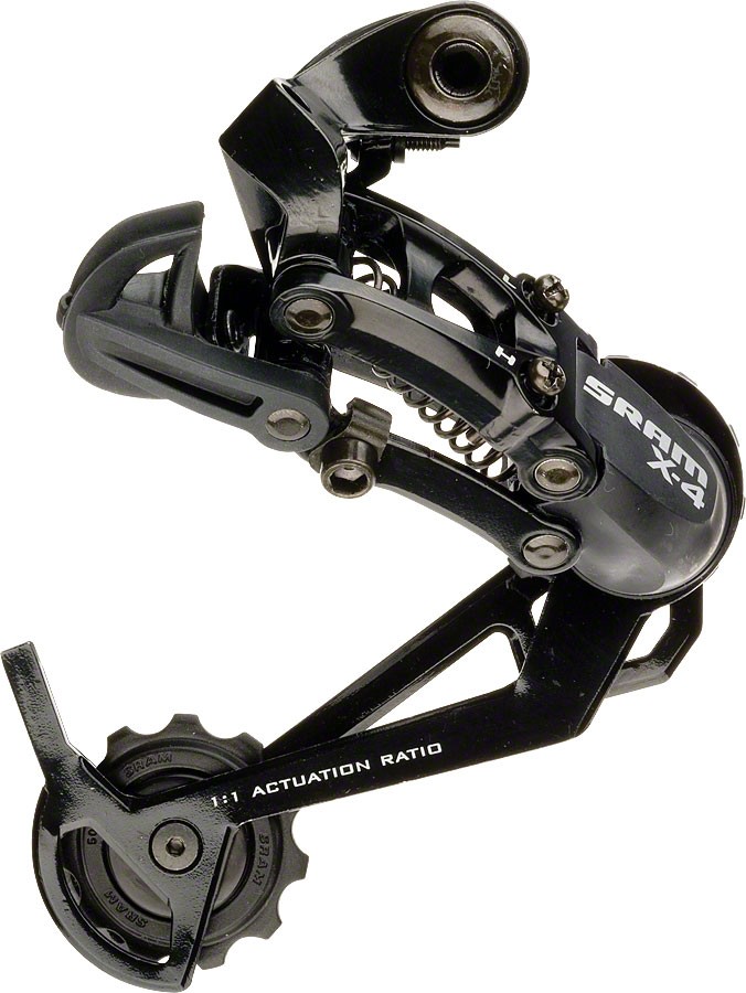 X4 Rear Derailleur - SRAM X4 Rear Derailleur - 7,8,9 Speed, Long Cage, Black -