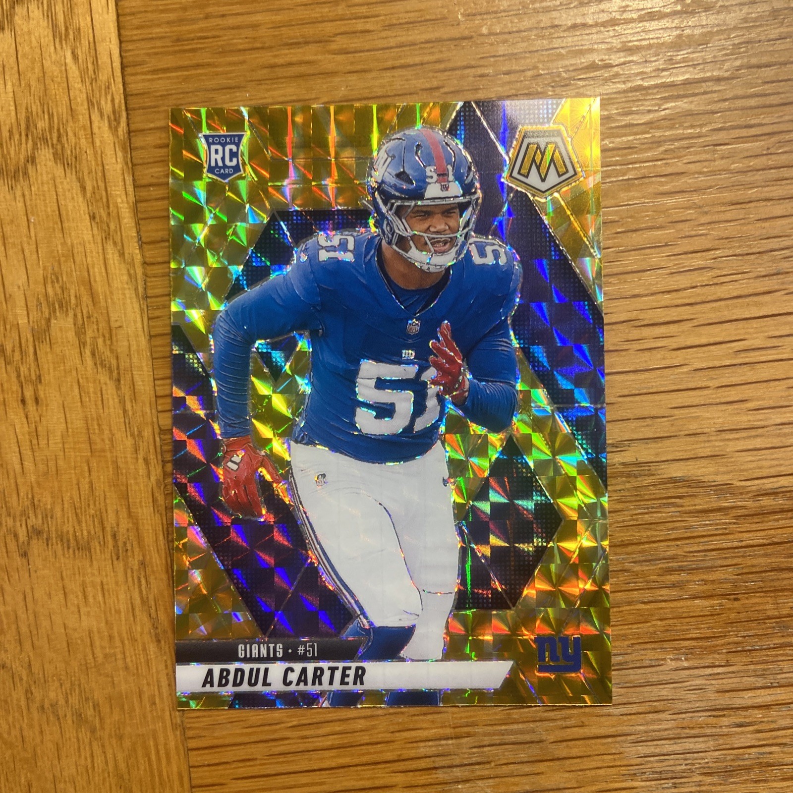 2025 Panini Mosaic - Abdul Carter (RC) #317 - Reactive Yellow Prizm - Giants