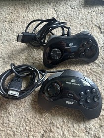 Sega Saturn Model 2 Console MK-80000A Black System 2 Controllers & Manual Tested