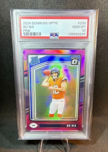 2024 Panini Donruss Optic - Rated Rookie Bo Nix #209 Pink Prizm (RC)