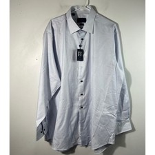 Mens David Donahue Long Sleeve Button Shirt Sky Blue NWT 18.5/36-37 Reg