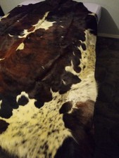 NEW LARGE 100 COWHIDE LEATHER RUGS TRICOLOR COW HIDE SKIN CARPET AREA 18-35SQFT