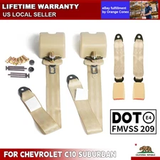 2 Set 3-point Adjustable Safety Car Seat Belt Straps For Chevrolet C10 Suburban