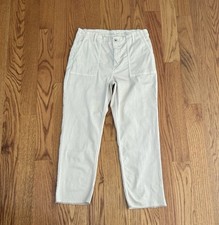 J JILL Demin High Rise Straight Leg Ivory Pants