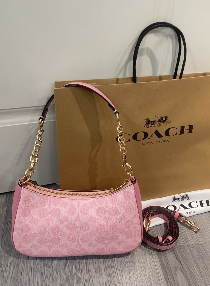 Coach Teri Shoulder Bag CV933 In Signature Pink Leather Crossbody