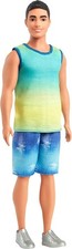 BARBIE Fashionistas Ken Doll 236 Black Hair Blue & Green Ombré Shirt Broad HYV00
