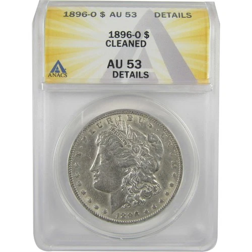 1896 O Morgan Dollar AU 53 Details ANACS Silver $1 Coin SKU:I18985